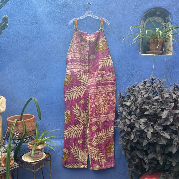 EARTHBOUND Pants - earthbound recycled kantha quilt overalls